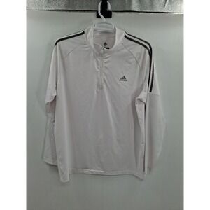 Adidas Golf Mens XL Quarter Zip Pullover White Sweater